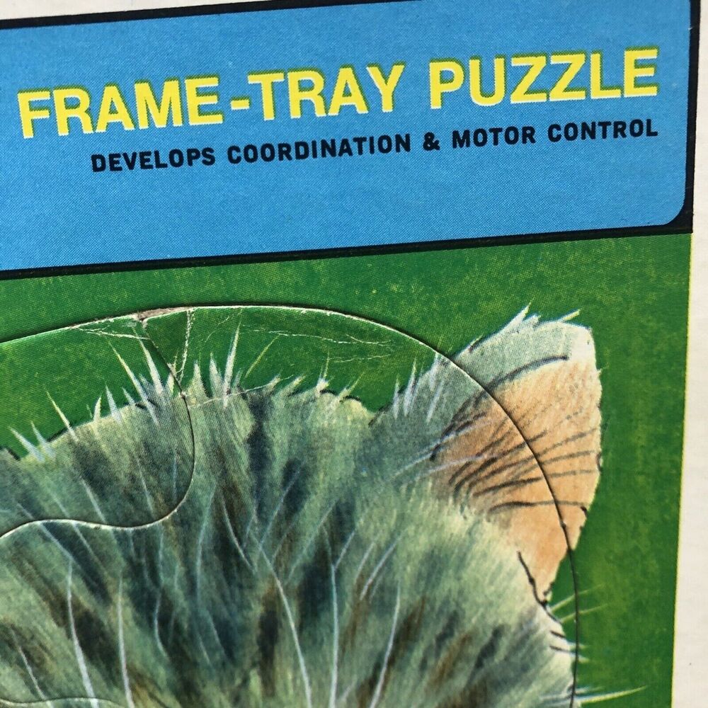 Vintage 1978 Whitman Tennis Champ Frame Tray Puzzle 4511C Giordano Kitten Puppy - Picture 8 of 13